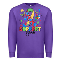 Purple support squad autism Premium Sweatshirt - MaliasSmallBusiness
