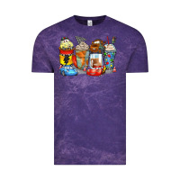 Cloud Purple cartoon characters coffee cups Vintage Tee - Zillion Design Studio
