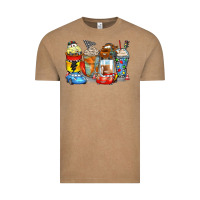 Vintage Coffee cartoon characters coffee cups Vintage Tee - Zillion Design Studio