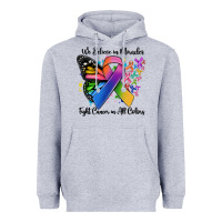 Heather Grey we believe in miracles fight cancer in all colors Heavyweight Hoodie - MaliasSmallBusiness