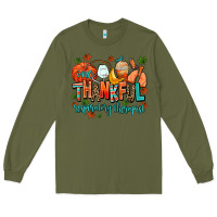 Army Green one thankful respiratory therapist Long Sleeve Tee - AdoDesignShop