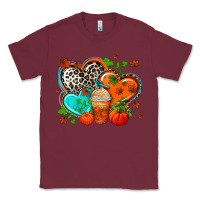 Burgundy western leopard  fall   hearts Classic Tee - AdoDesignShop