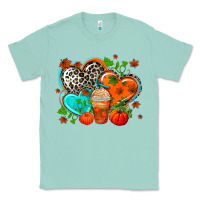 Seafoam western leopard  fall   hearts Classic Tee - AdoDesignShop