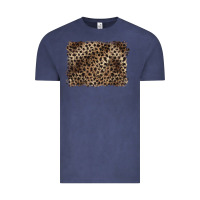 Vintage Denim handdrawn leopard pattern brown Vintage Tee - BarkalooDesign