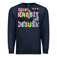 Navy silly rabbit easter is for jesus Premium Sweatshirt - MaliasSmallBusiness