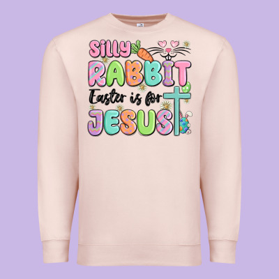 Silly Rabbit Easter Is For Jesus Premium Sweatshirt Designed By Maliassmallbusiness