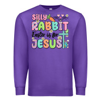 Purple silly rabbit easter is for jesus Premium Sweatshirt - MaliasSmallBusiness