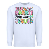 White silly rabbit easter is for jesus Premium Sweatshirt - MaliasSmallBusiness