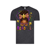 Vintage Black bead me mardi gras afro messy bun Vintage Tee - texasbilliewilder