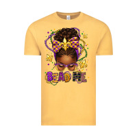 Vintage Mustard bead me mardi gras afro messy bun Vintage Tee - texasbilliewilder