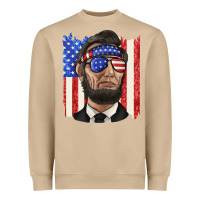 Mushroom American flag with lincoln Heavyweight Sweatshirt - texasbilliewilder