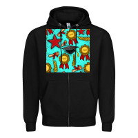 Black graduation seamless pattern Zipper Hoodie - BundleAndBundleShop