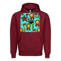 Burgundy graduation seamless pattern Zipper Hoodie - BundleAndBundleShop