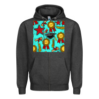Charcoal Heather graduation seamless pattern Zipper Hoodie - BundleAndBundleShop