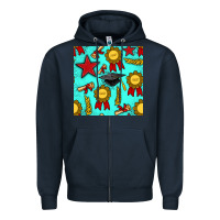 Navy graduation seamless pattern Zipper Hoodie - BundleAndBundleShop