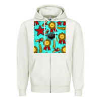 Oatmeal Heather graduation seamless pattern Zipper Hoodie - BundleAndBundleShop