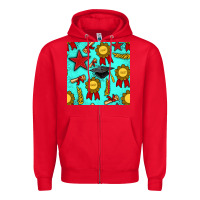 Red graduation seamless pattern Zipper Hoodie - BundleAndBundleShop