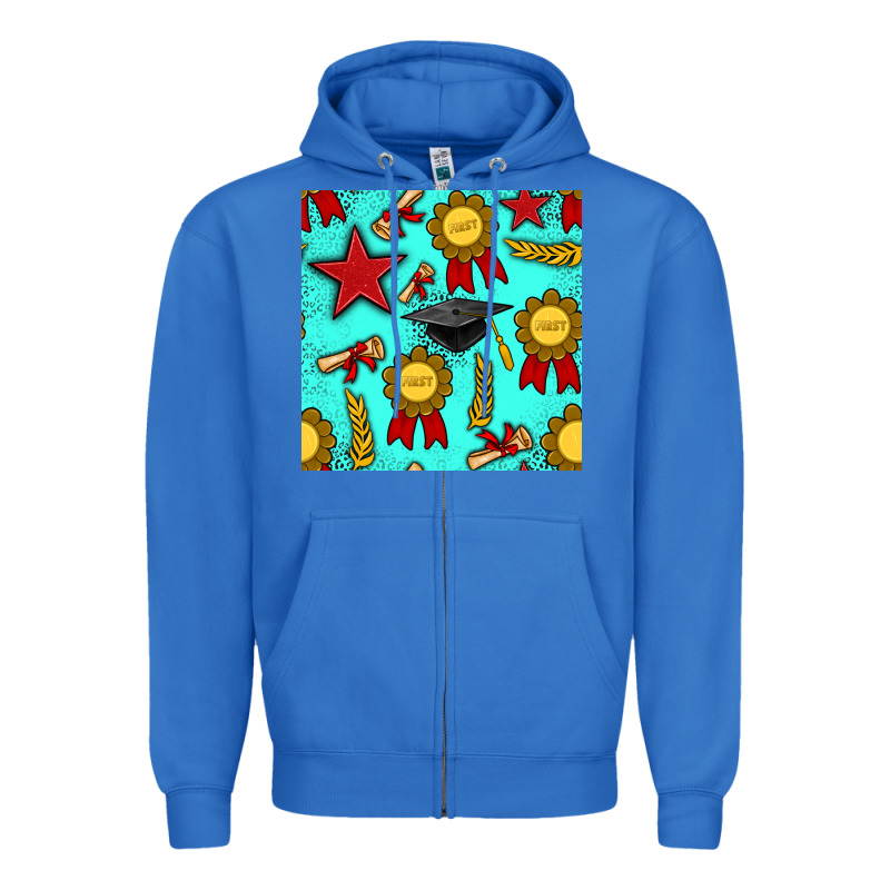 Graduation Seamless Pattern Zipper Hoodie by BundleAndBundleShop | Teevron