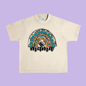 Western Mama Rainbow Urban Heavy Tee Designed By Ranaportraitstore