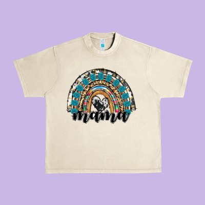 Western Mama Rainbow Urban Heavy Tee Designed By Ranaportraitstore