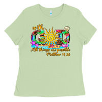 Matcha with god all things are possible summer Ladies Tee - AdoDesignShop