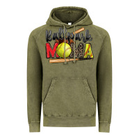 Vintage Olive ballpark mama softball Vintage Hoodie - Zillion Design Studio
