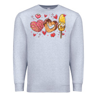 Heather Grey valentines day mexican food Premium Sweatshirt - MaliasSmallBusiness