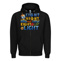 Black eight night and eight light for hanukkah Zipper Hoodie - AdoDesignShop