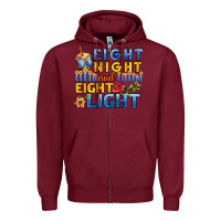 Burgundy eight night and eight light for hanukkah Zipper Hoodie - AdoDesignShop