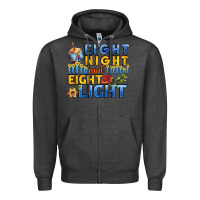 Charcoal Heather eight night and eight light for hanukkah Zipper Hoodie - AdoDesignShop