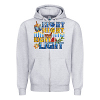 Heather Grey eight night and eight light for hanukkah Zipper Hoodie - AdoDesignShop