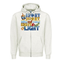 Oatmeal Heather eight night and eight light for hanukkah Zipper Hoodie - AdoDesignShop