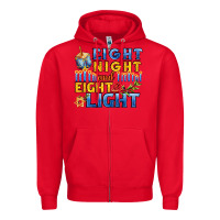 Red eight night and eight light for hanukkah Zipper Hoodie - AdoDesignShop