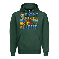 Sports Green eight night and eight light for hanukkah Zipper Hoodie - AdoDesignShop