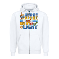 White eight night and eight light for hanukkah Zipper Hoodie - AdoDesignShop