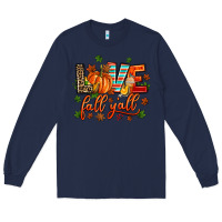 Navy love fall  yall Long Sleeve Tee - AdoDesignShop