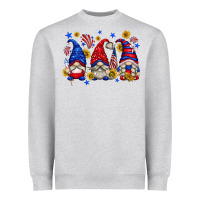 Heather Grey American gnomes with sunflowers Heavyweight Sweatshirt - texasbilliewilder