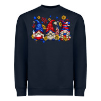 Navy American gnomes with sunflowers Heavyweight Sweatshirt - texasbilliewilder