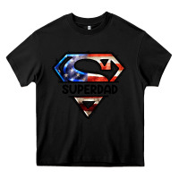 Black American Superdad Heavy Core Tee - LillyAllenDesigns