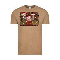 Vintage Coffee merry christmas farm animals Vintage Tee - RanaPortraitStore