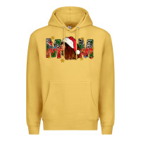 Antique Gold Western Mom With Woman In Santa Hat Premium Hoodie - BundleAndBundleShop