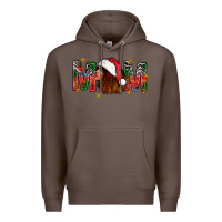 Coffee Western Mom With Woman In Santa Hat Premium Hoodie - BundleAndBundleShop