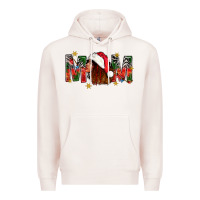 Pale Pink Western Mom With Woman In Santa Hat Premium Hoodie - BundleAndBundleShop