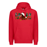 Red Western Mom With Woman In Santa Hat Premium Hoodie - BundleAndBundleShop