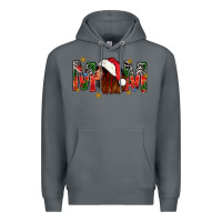 Rock Western Mom With Woman In Santa Hat Premium Hoodie - BundleAndBundleShop