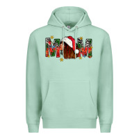 Seafoam Western Mom With Woman In Santa Hat Premium Hoodie - BundleAndBundleShop