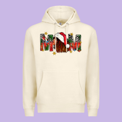Western Mom With Woman In Santa Hat Premium Hoodie Designed By Bundleandbundleshop