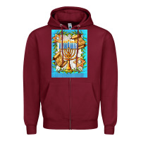 Burgundy candlestick with parchment Zipper Hoodie - AdoDesignShop