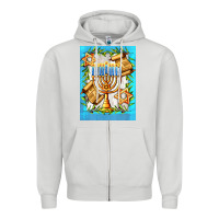 Dove Grey candlestick with parchment Zipper Hoodie - AdoDesignShop