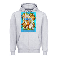Heather Grey candlestick with parchment Zipper Hoodie - AdoDesignShop